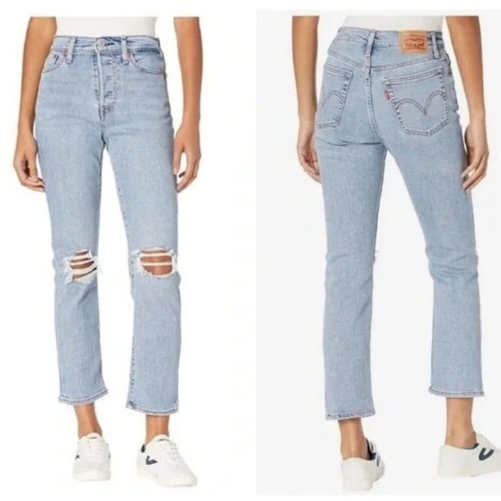 Levi’s distressed wedgie straight jeans 27